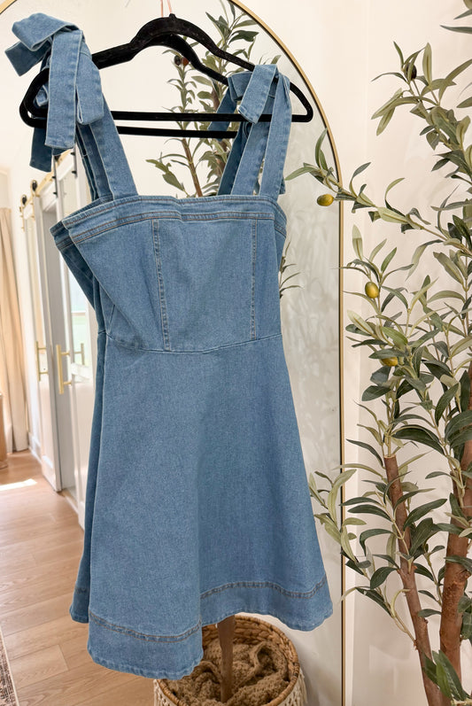 Denim Babydoll Mini Dress