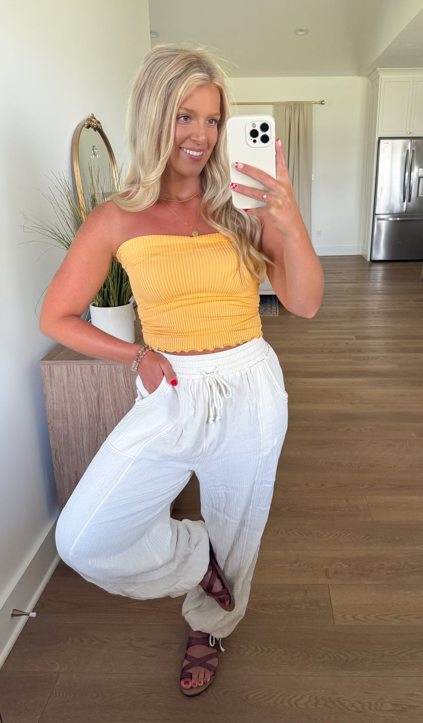 Ribbed Tube Top - Buff Orange