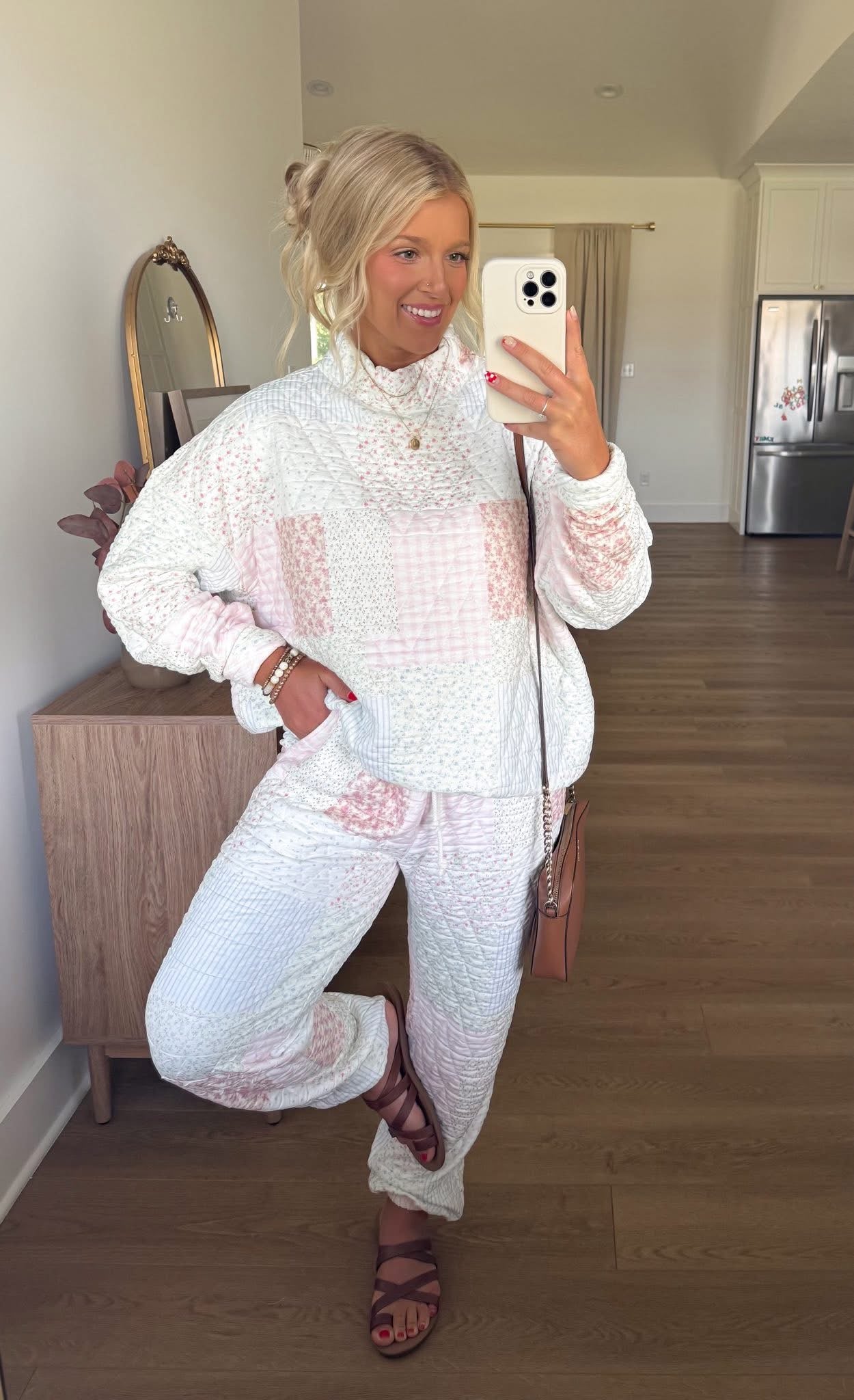 Grandmas Quilted Mock-Neck