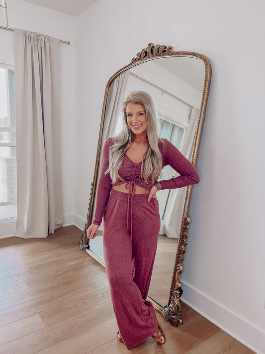 Mauve Ribbed  Set