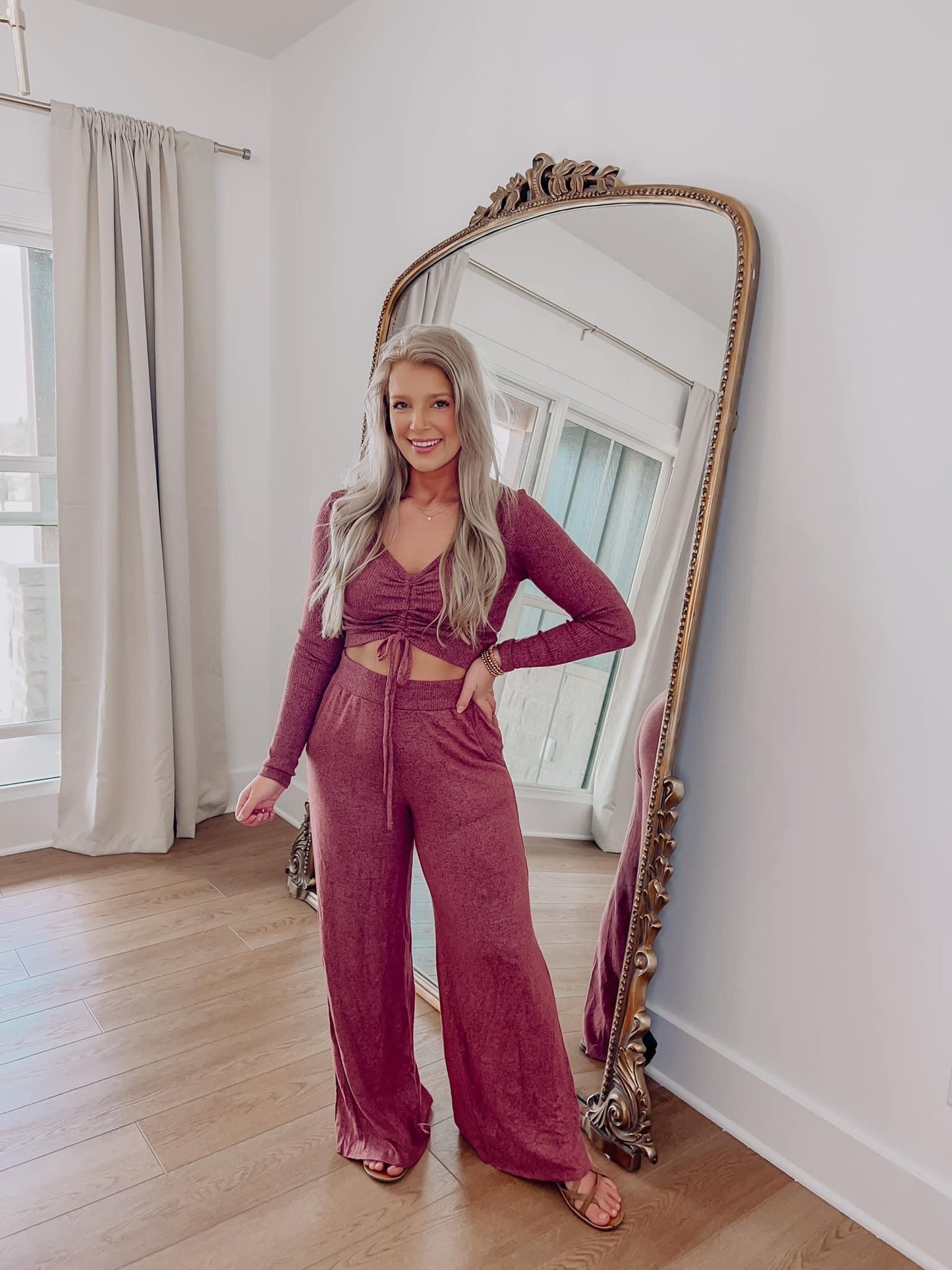 Mauve Ribbed  Set