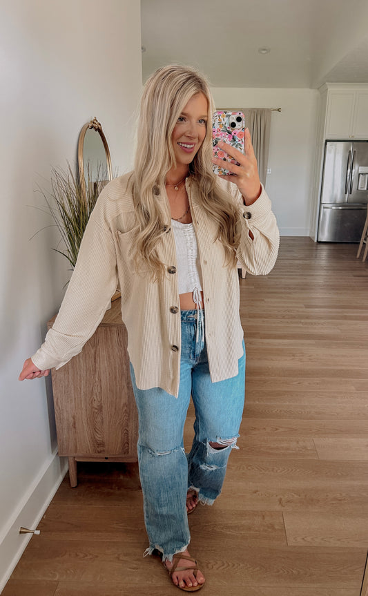 Neutral Ribbed Jacket