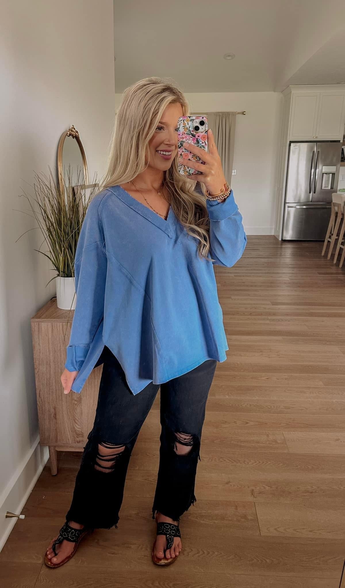 Washed Everyday Crewneck - Periwinkle