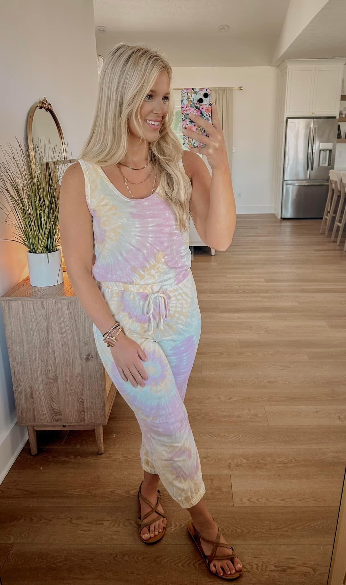 Roll With It Jumpsuit - Tye Dye