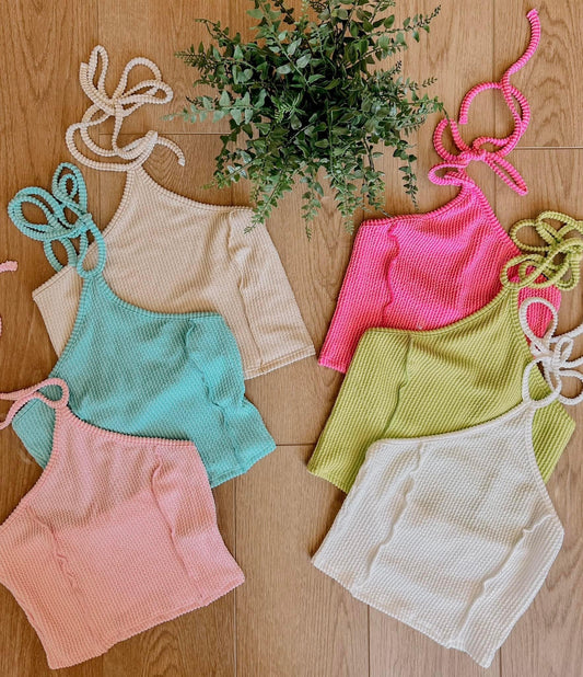 Cabana Bay Halter Top - Soft Pink