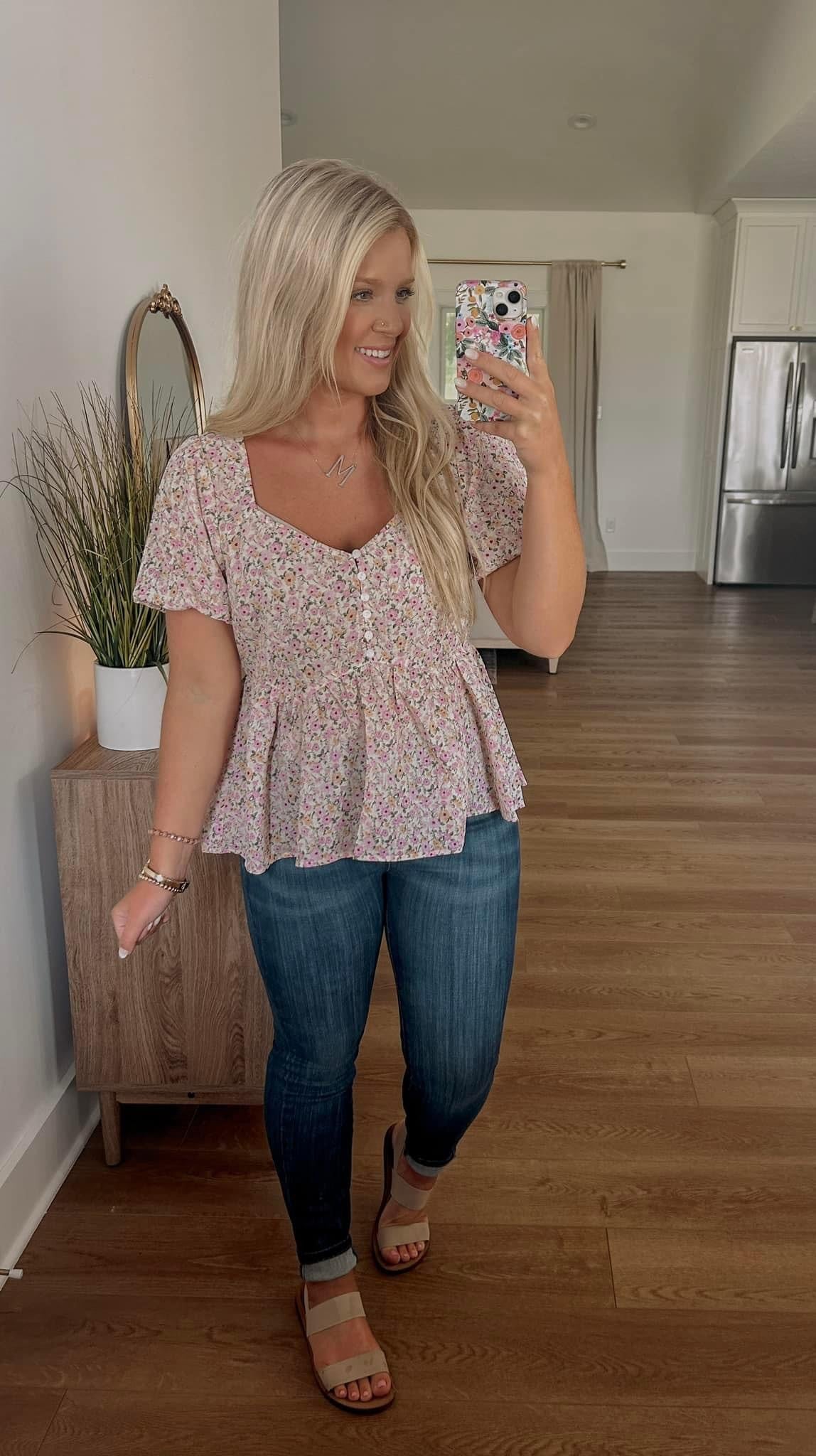 Pink Sweetheart Floral Top