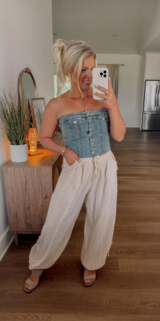 Denim Tube Top