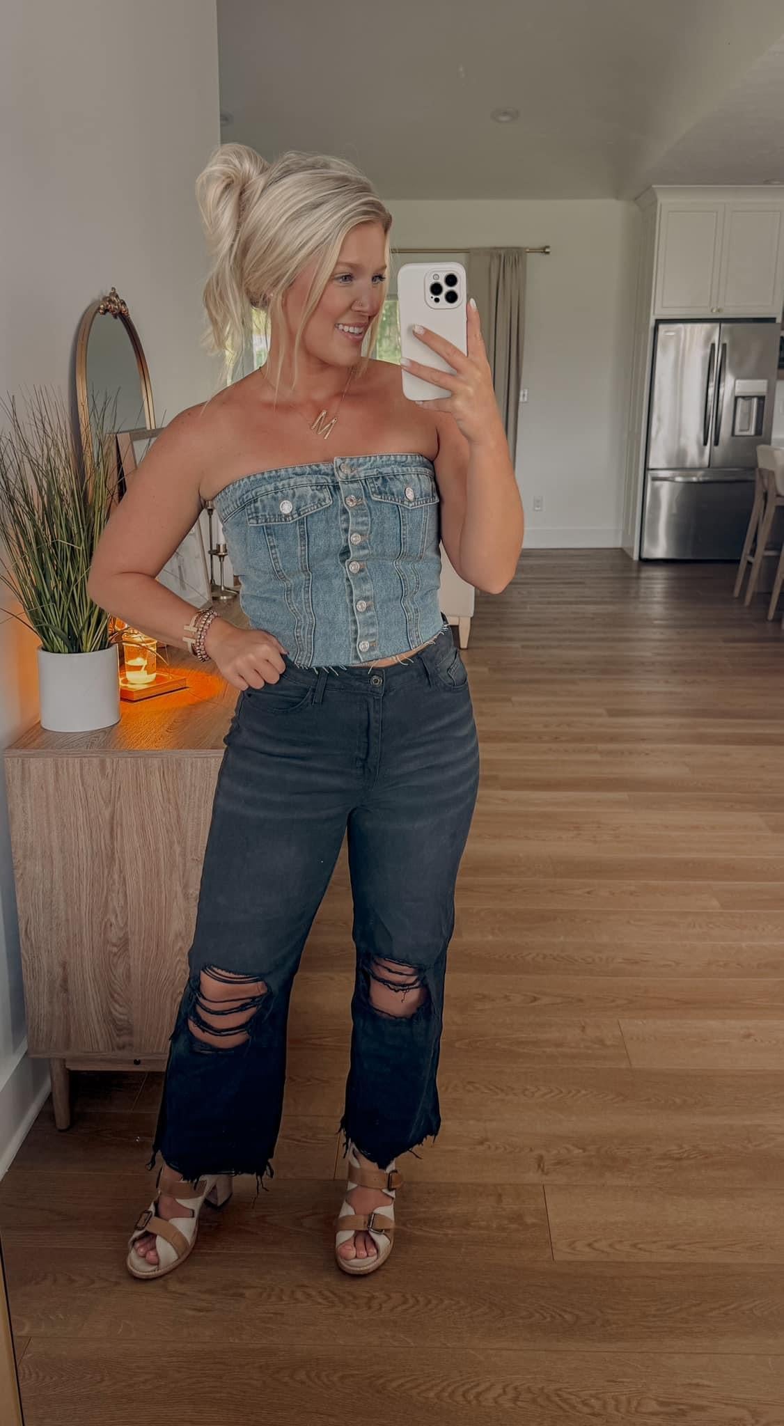 Denim Tube Top