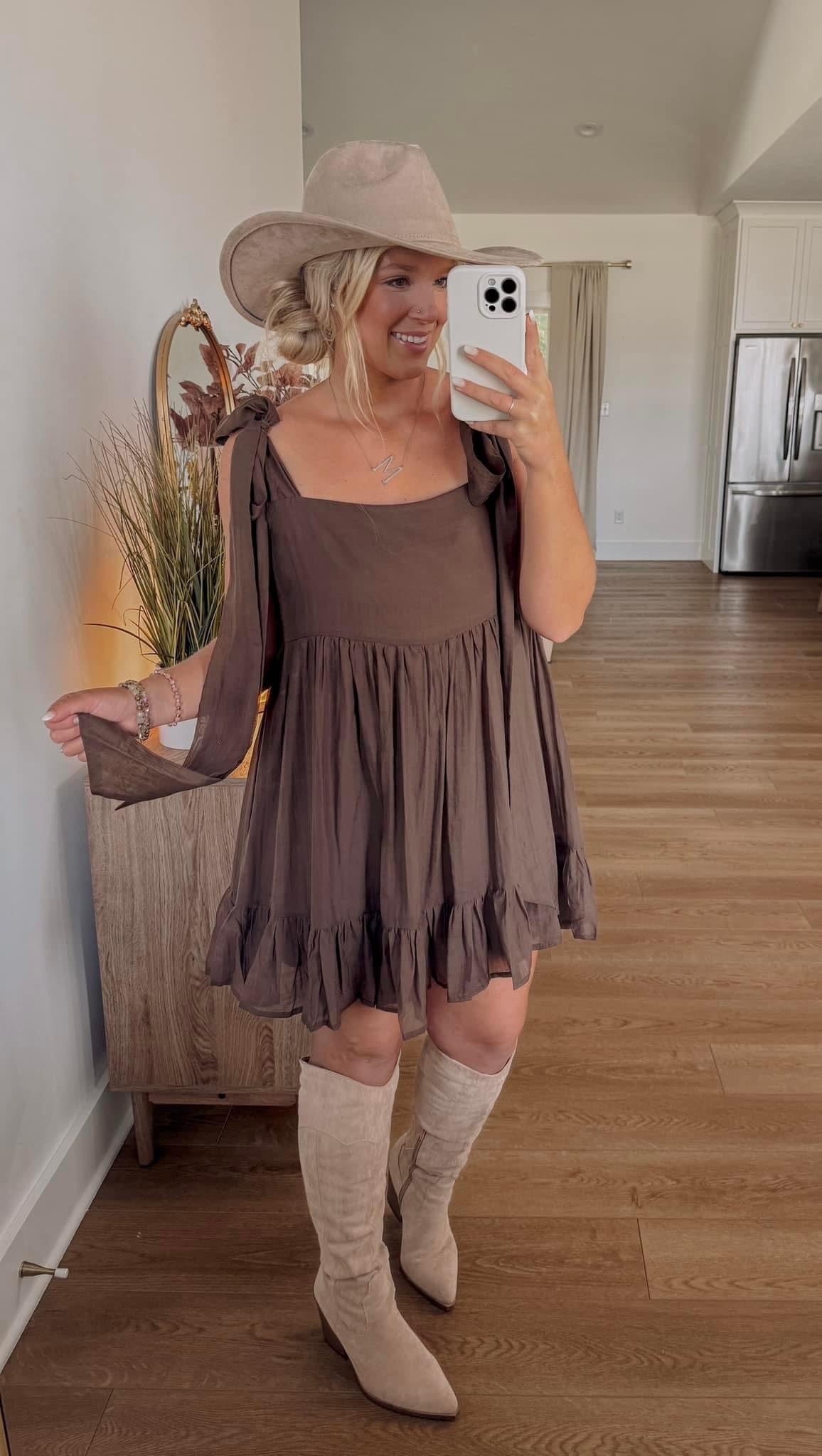 Brown Chiffon Dress
