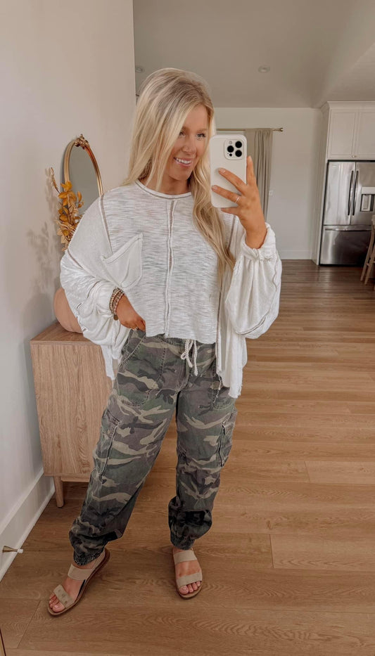 Sunday Stroll Oversized Top - Ivory