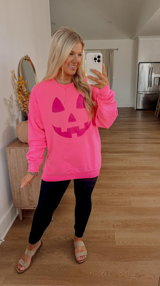 Pumpkin Crewneck - Hot Pink