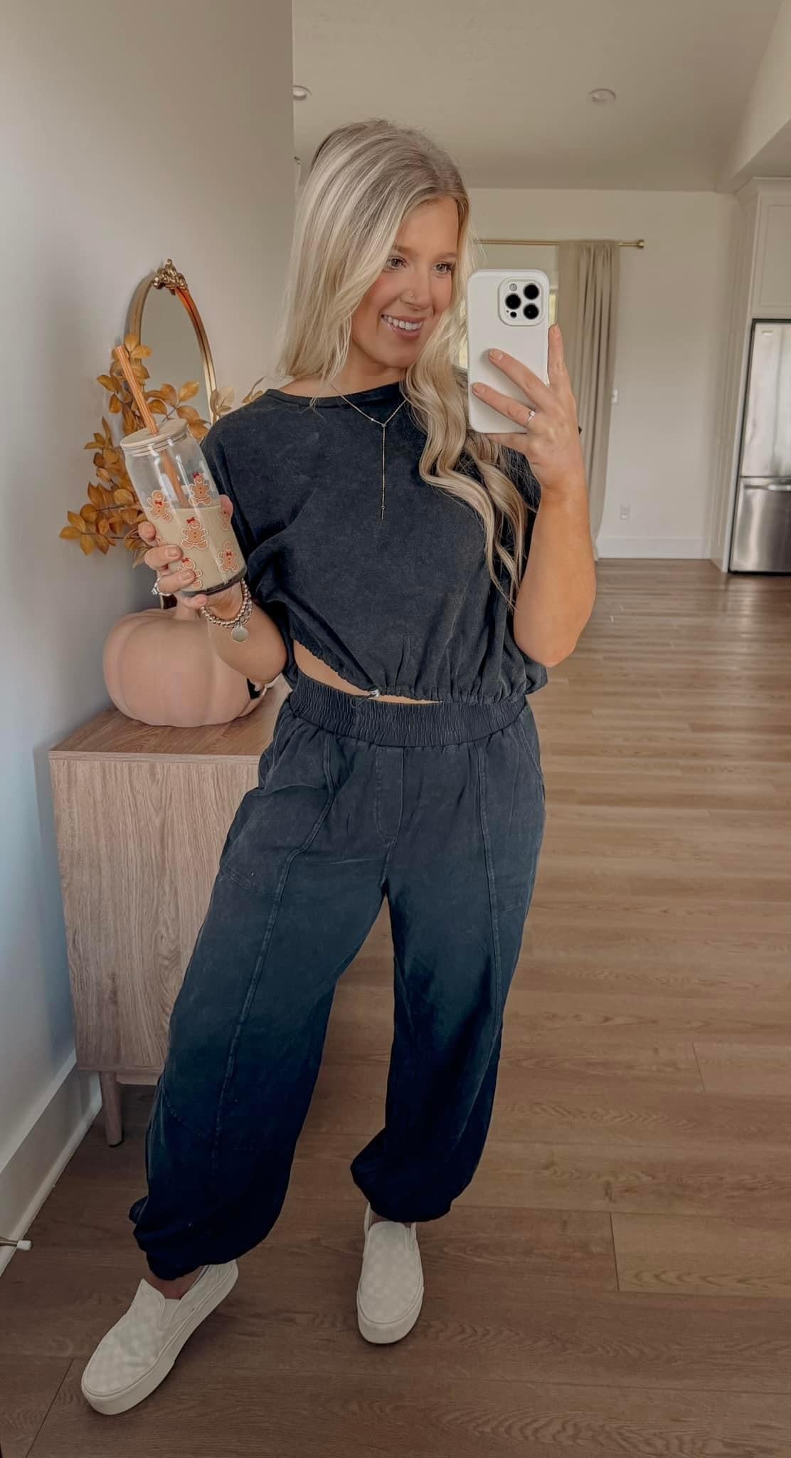 Mineral Washed Airport Set - Black