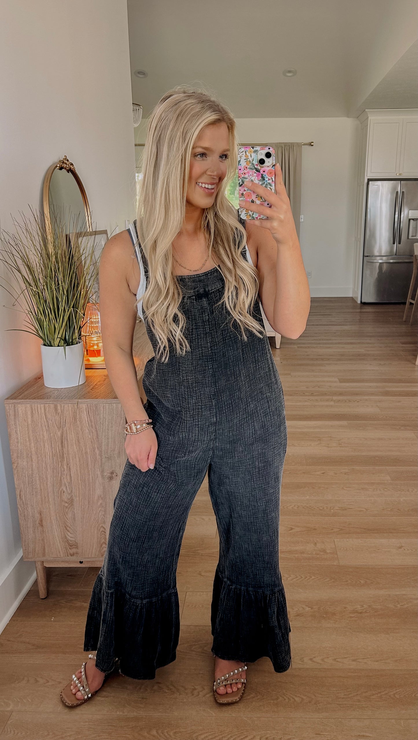 Lainey Washed Overalls - Black