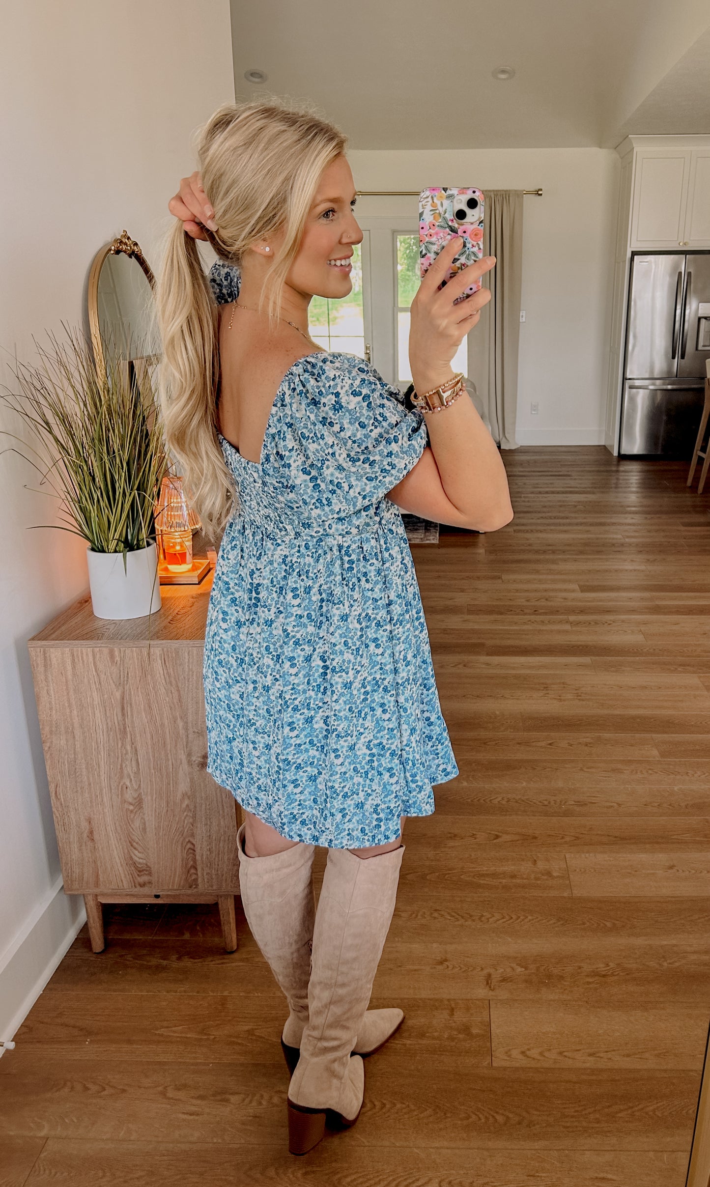 Get What You Love Floral Dress - Blue