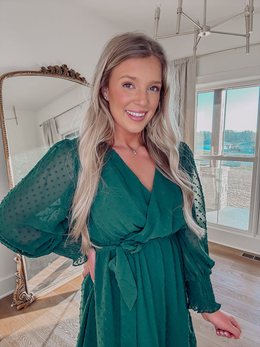 Swiss Dot Wrap Dress