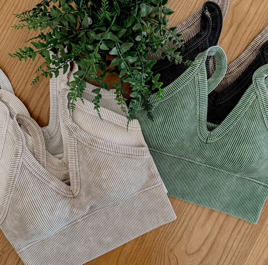 Ribbed Bralettes - Multiple Colors