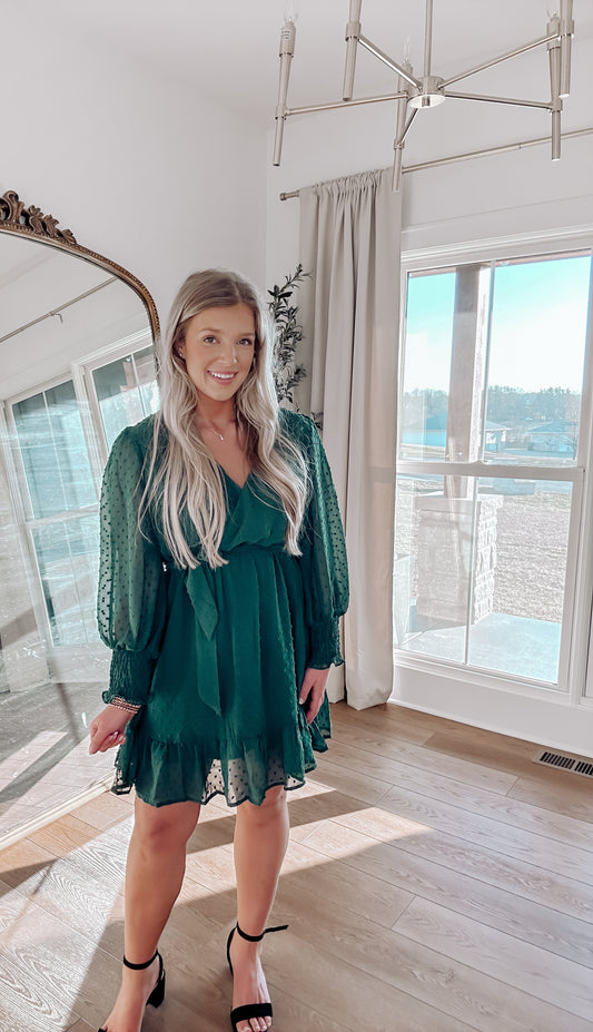 Swiss Dot Wrap Dress