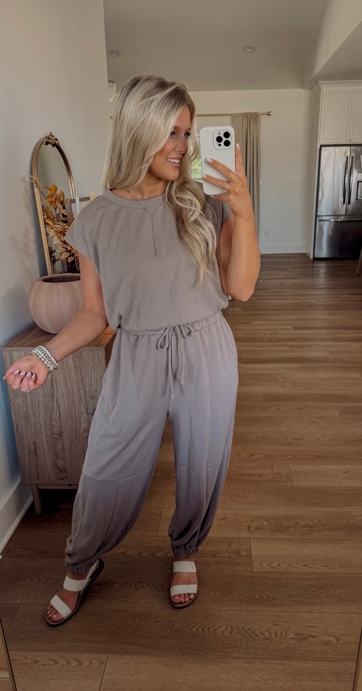 Throw And Go Jumpsuit - Taupe