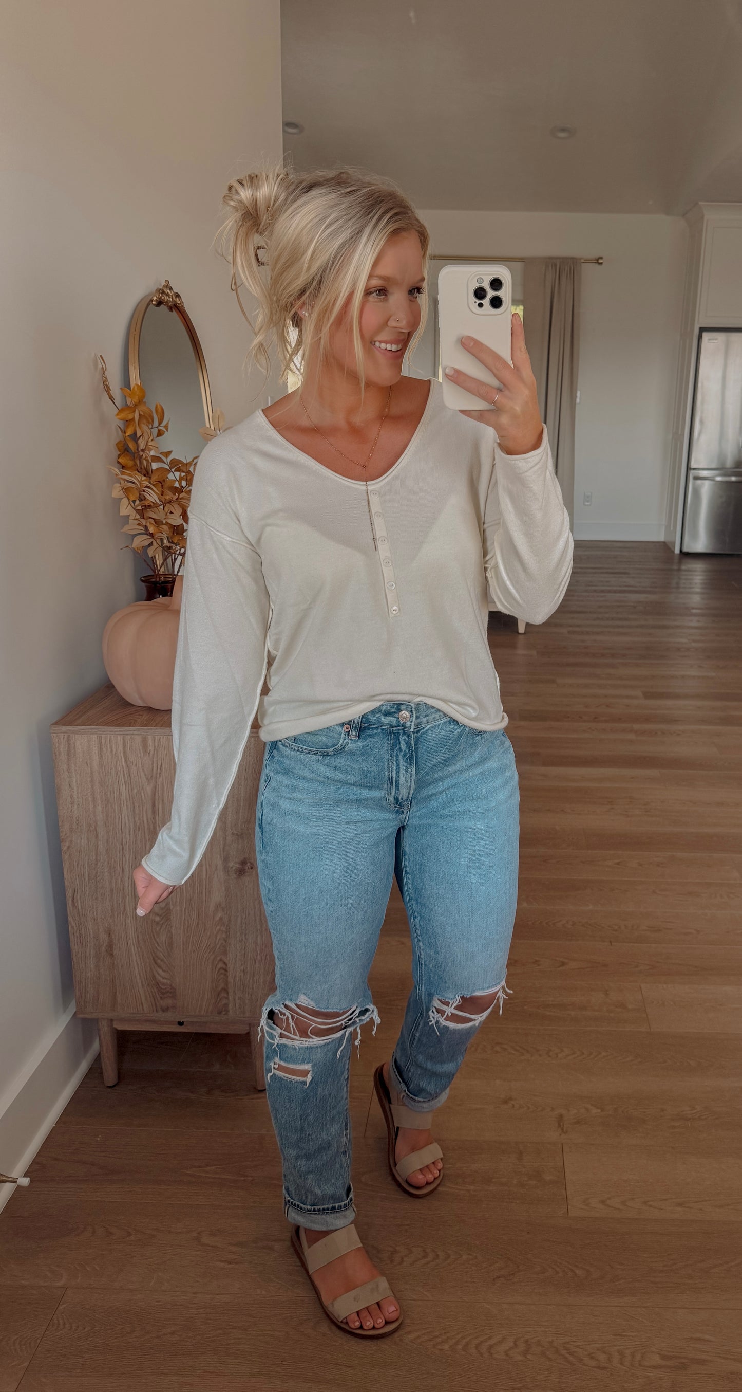 Elevated Henley - Cream