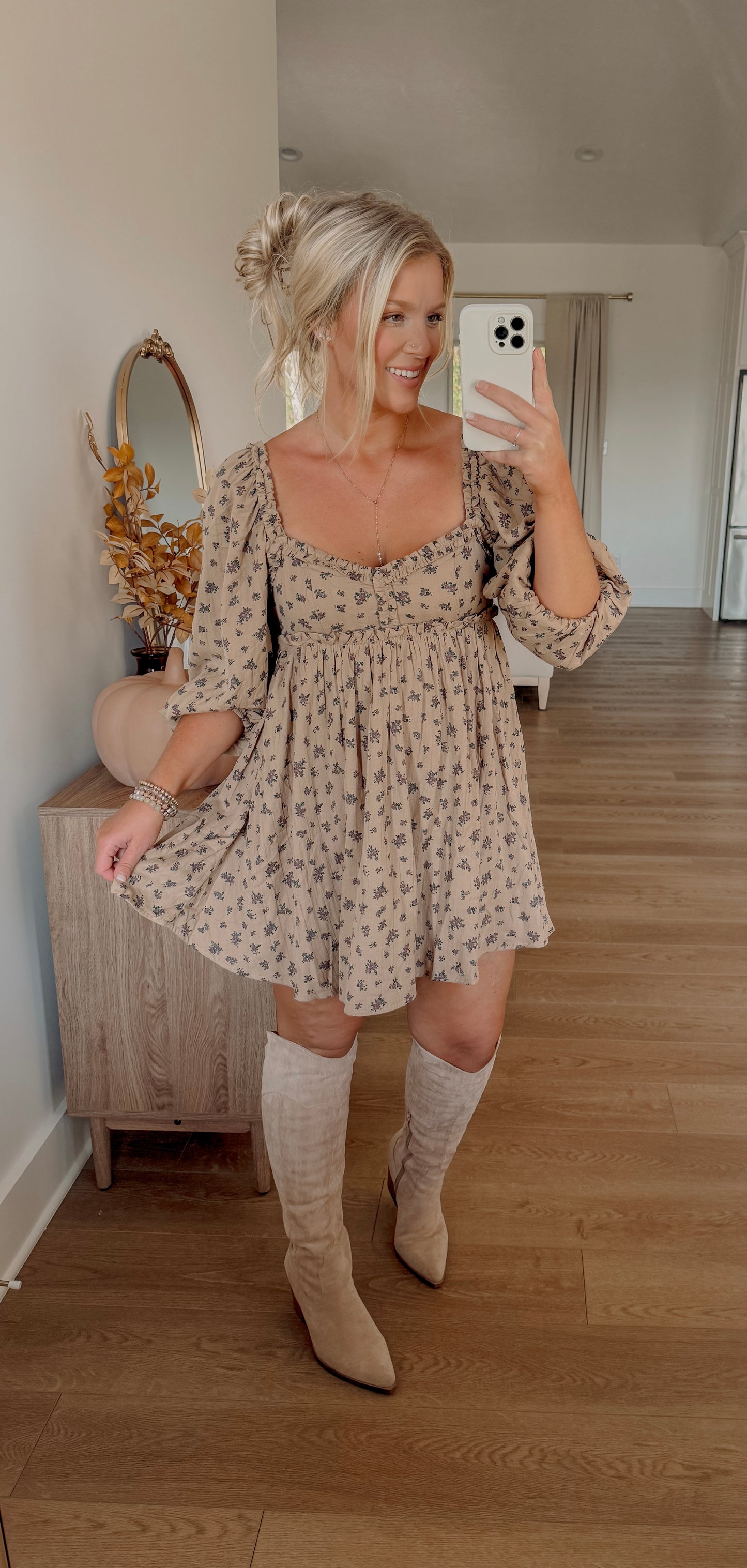 Bouquet Ruffle Mini Dress