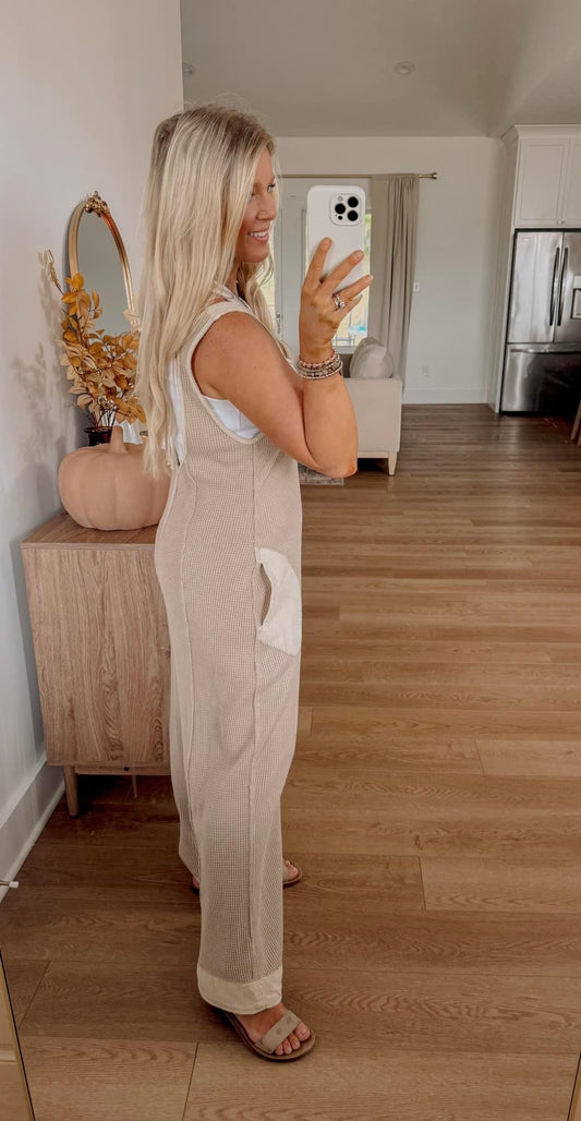 Weekend Away Jumpsuit - Oatmeal
