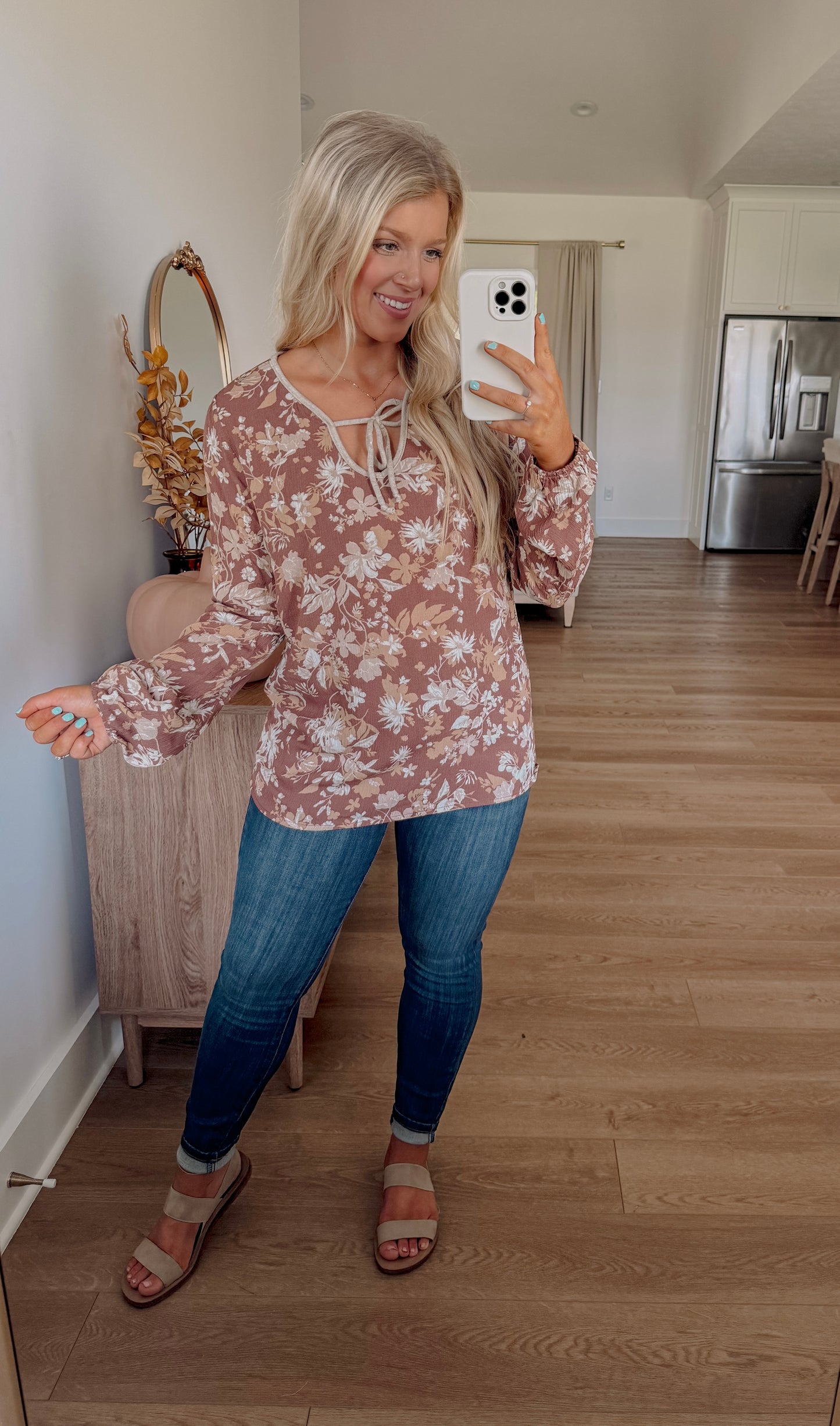 Amber Floral Top - Brown