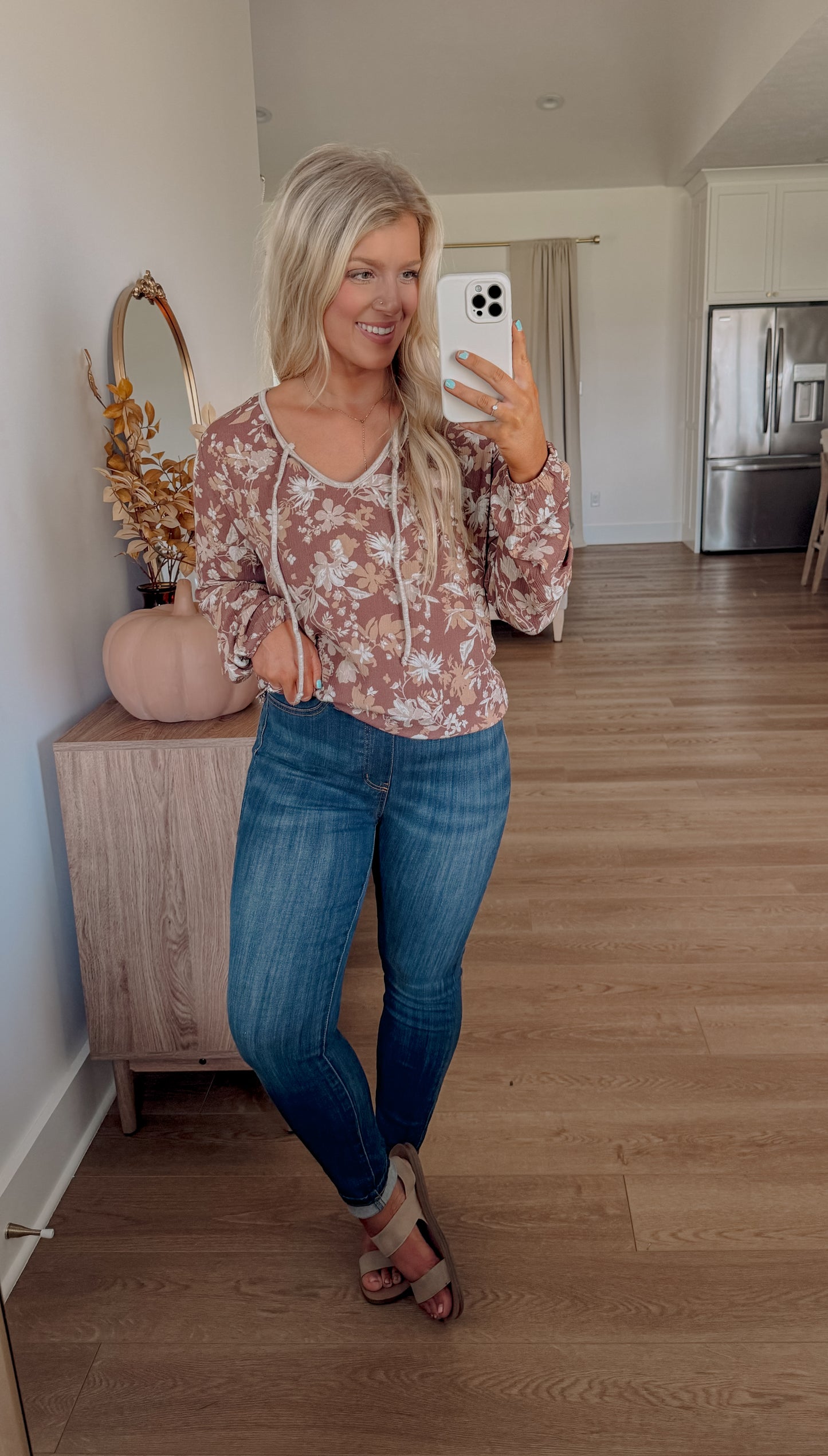 Amber Floral Top - Brown