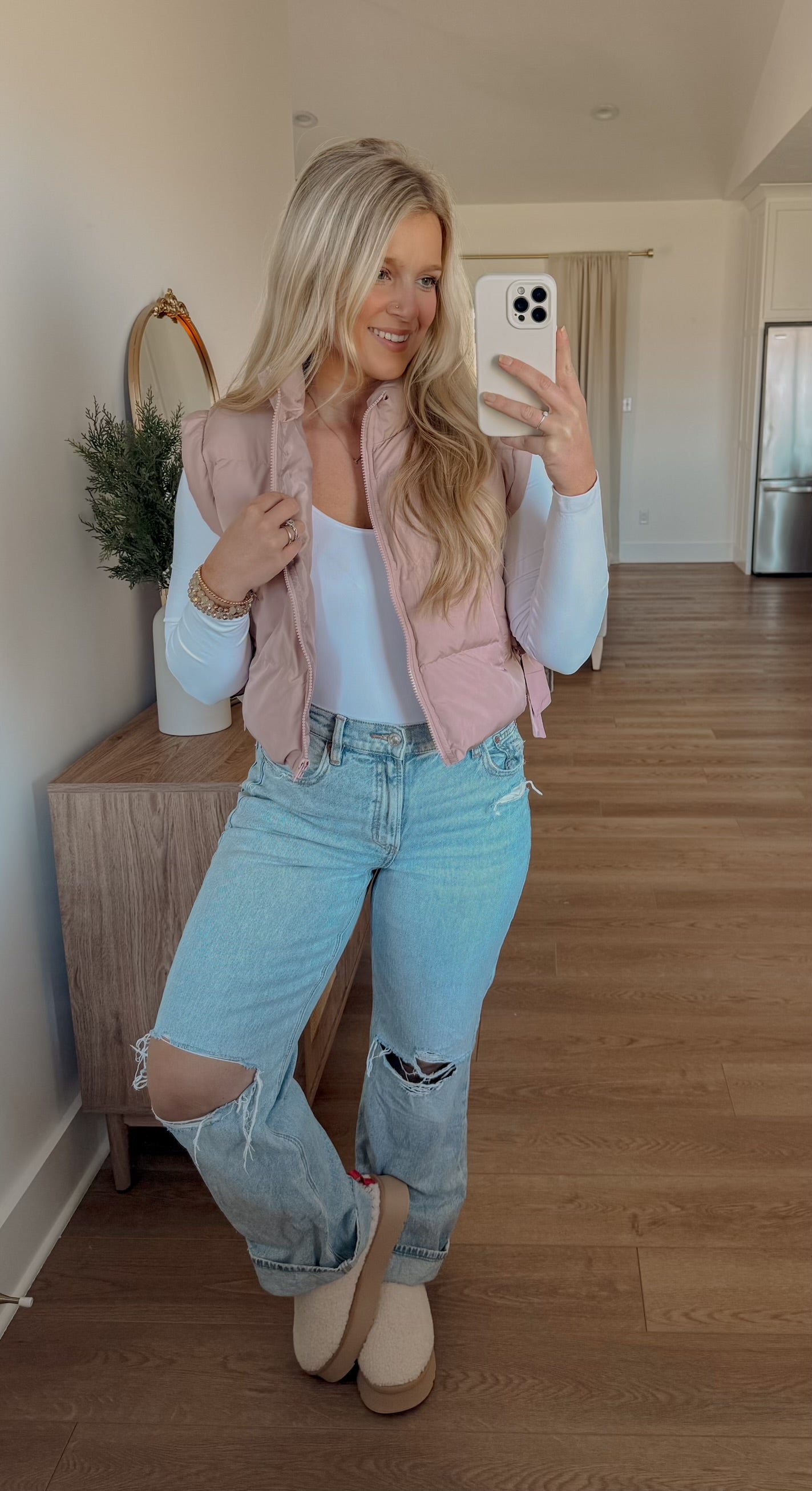 Side Tie Vest - Blush