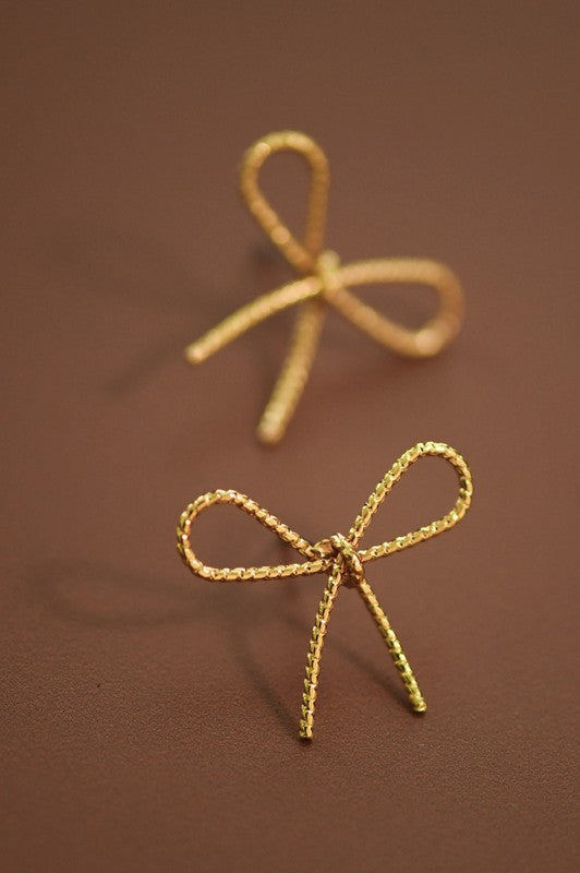Bow Rope Earrings - Gold