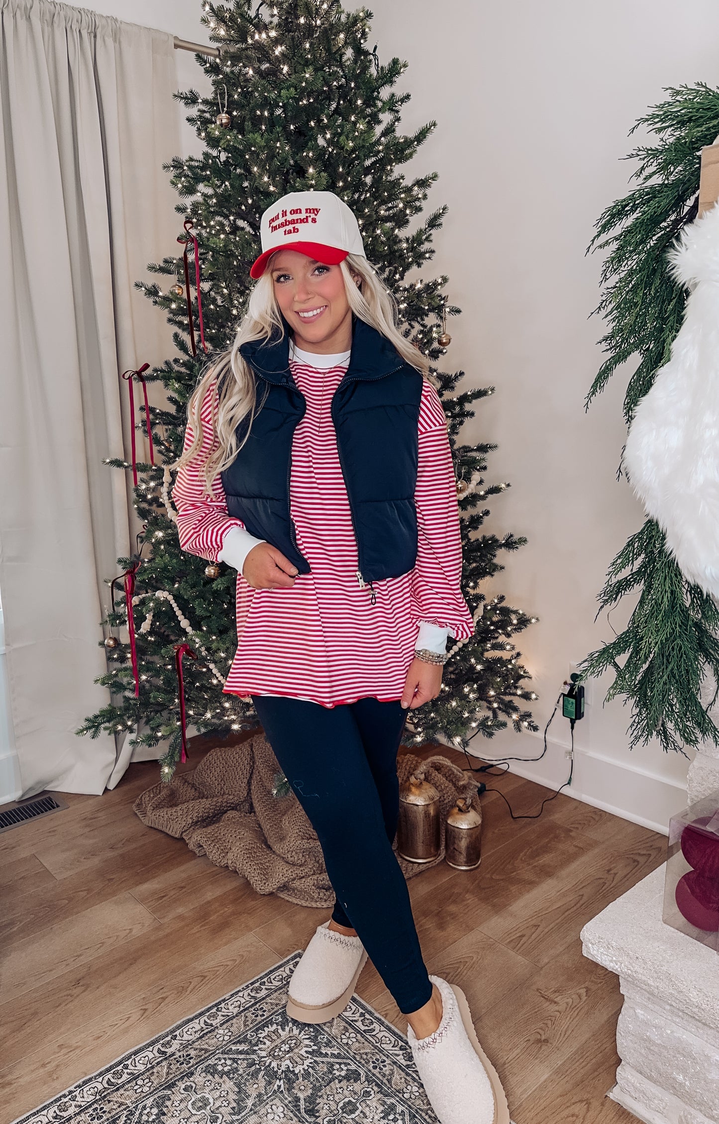 Just Stopping By Striped Pullover - Red